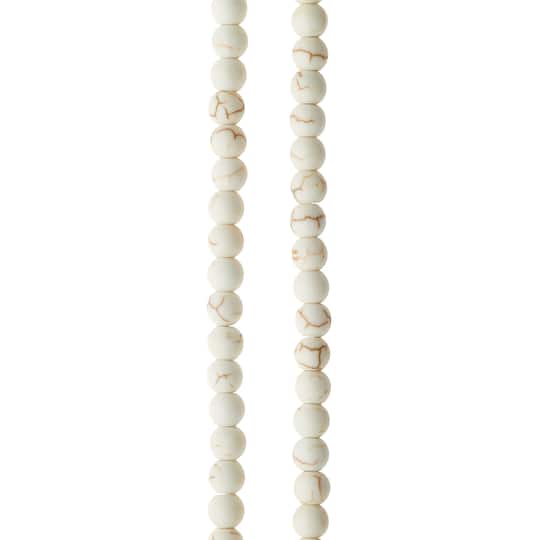 12 Pack: White Crackle Dyed Howlite Round Beads, 6mm by Bead Landing™